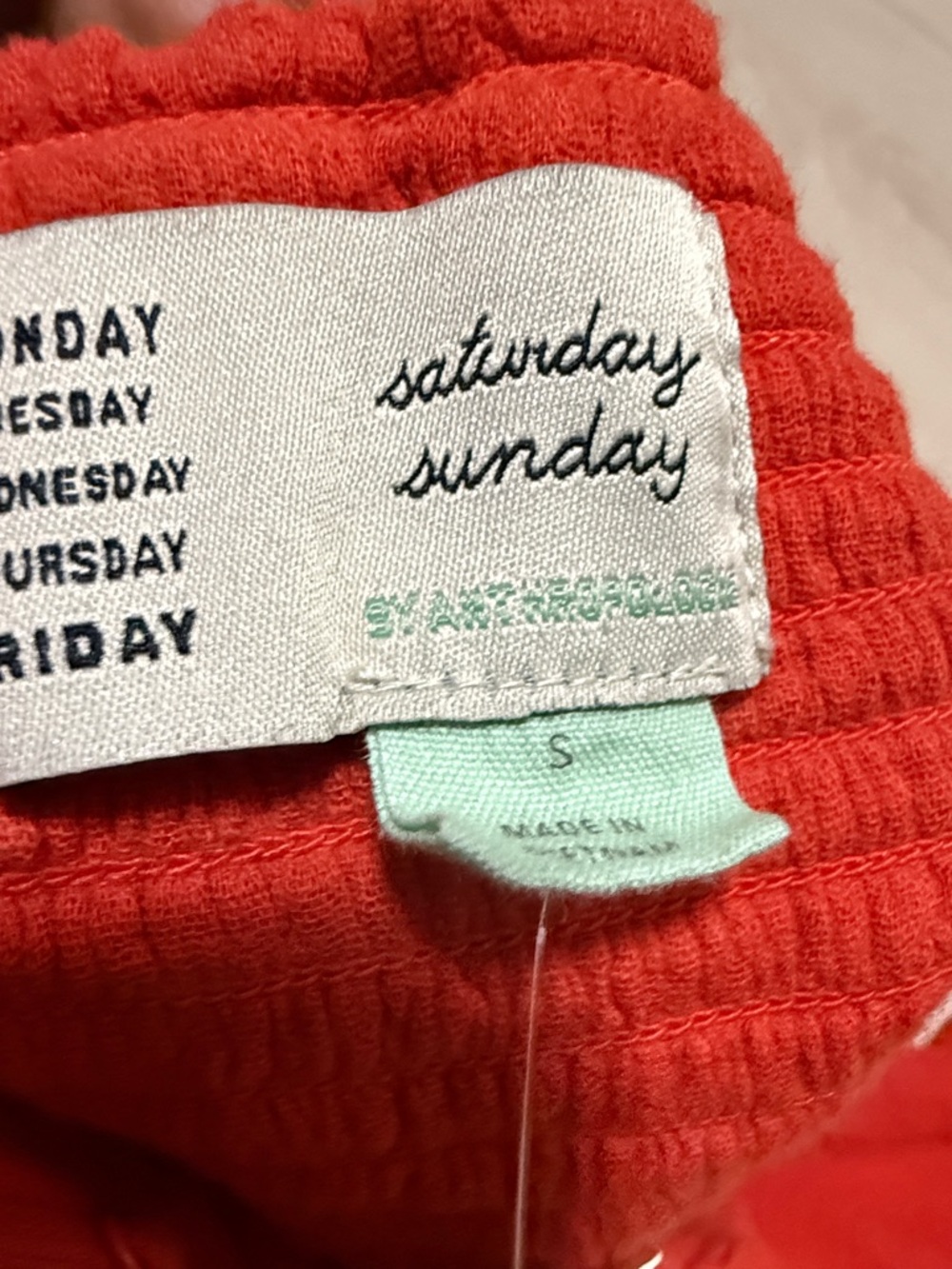 Anthropologie Coral-Red Textured Sleeveless Ruched Backing Jumpsuit - Picture 5 of 10